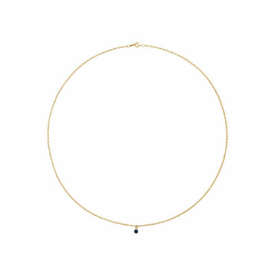 14k Gold Gemstone Charm Necklace