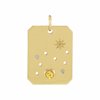 14K Gold Zodiac Constellation Pendant With Diamonds