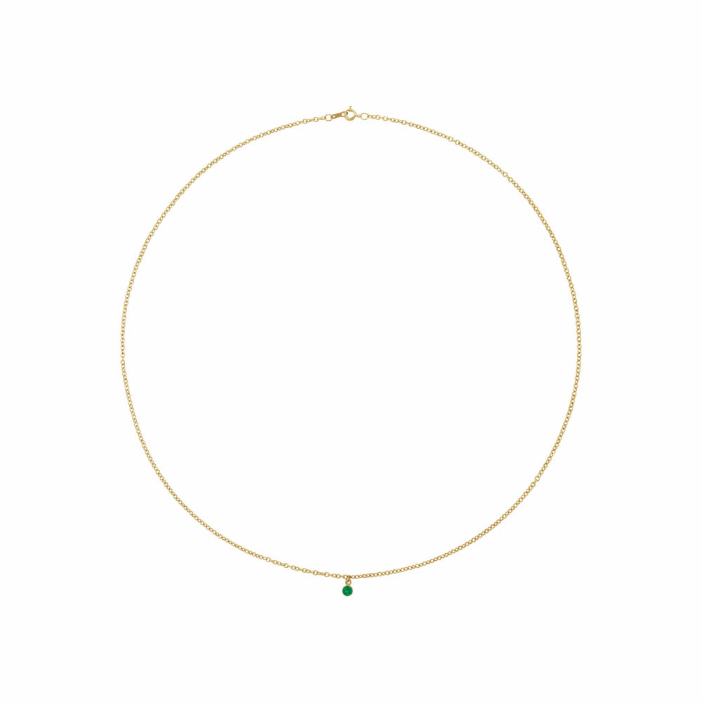 14k Gold Gemstone Charm Necklace