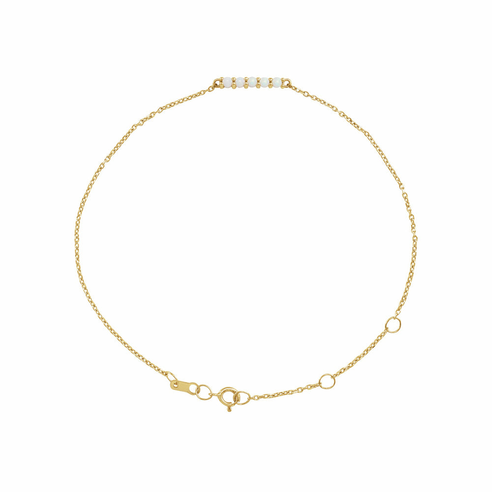 14k Gold Gemstone Bar Bracelet