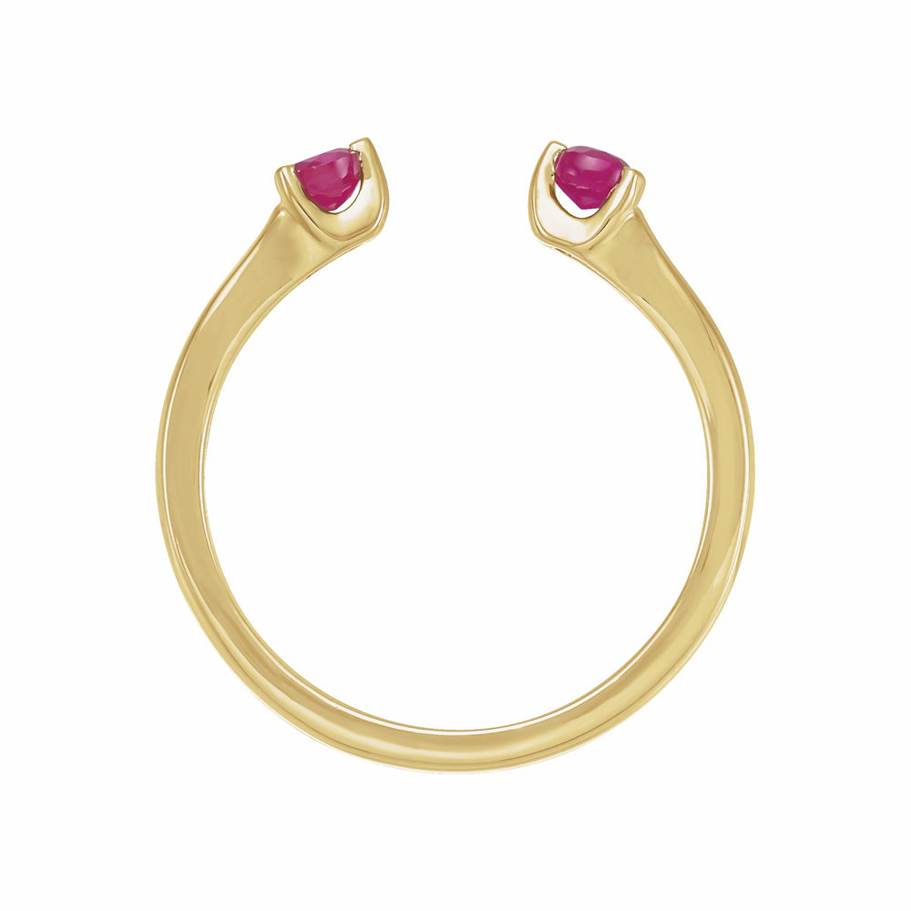 14k Gold Natural Ruby Negative Space Ring