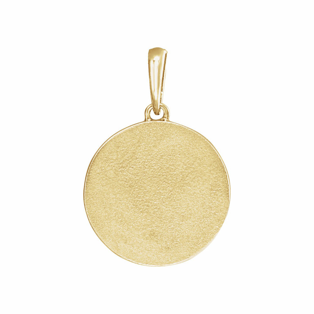 14k Gold Petite Multi-Gemstone Celestial Coin Pendant