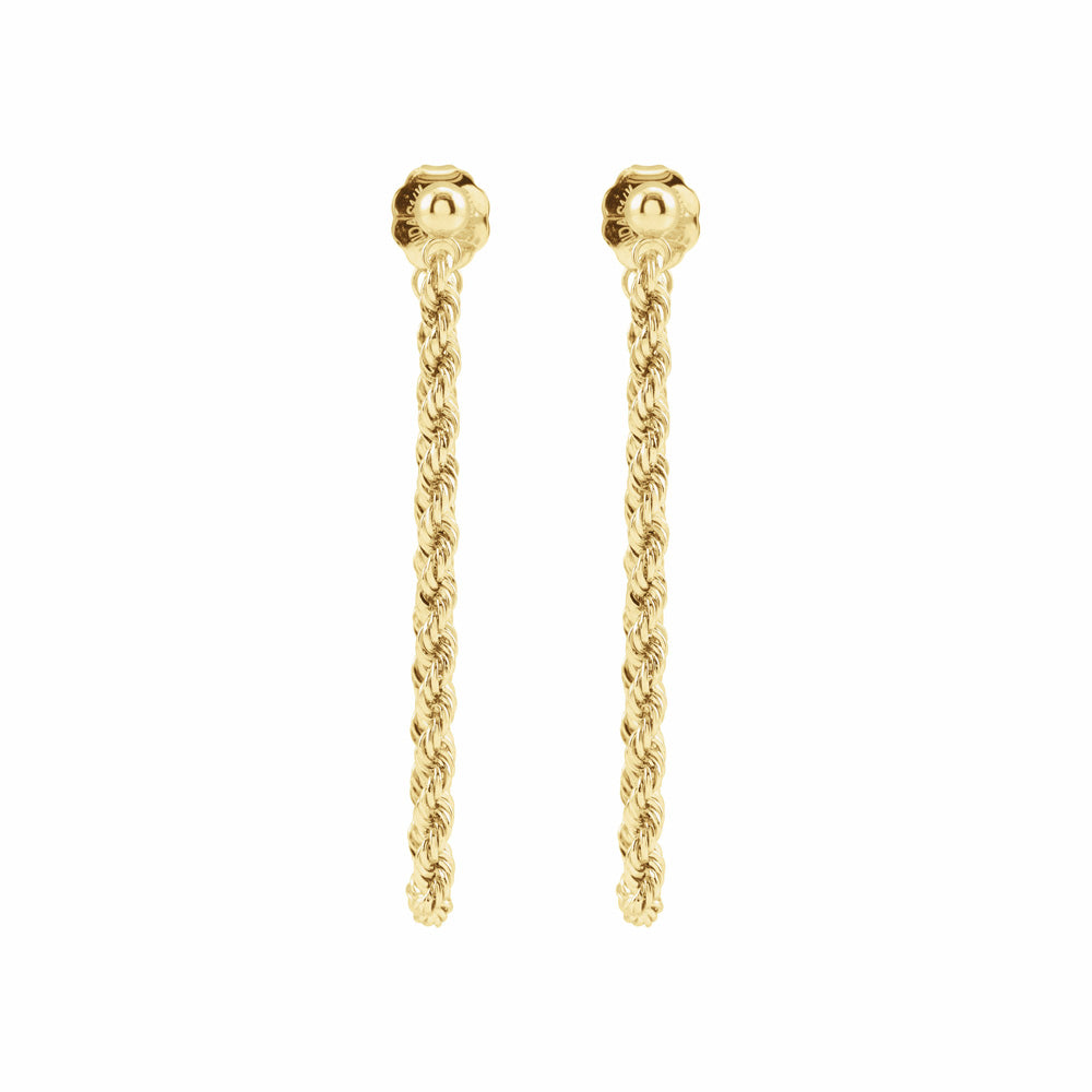 14k Gold Rope Chain Earrings