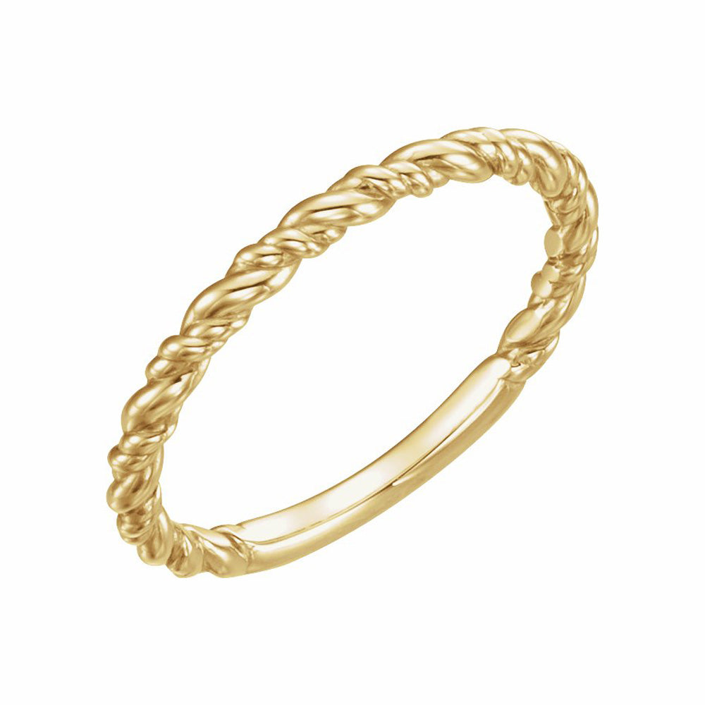 14k Yellow Stackable Rope Ring