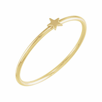 14k Gold Stackable Star Ring