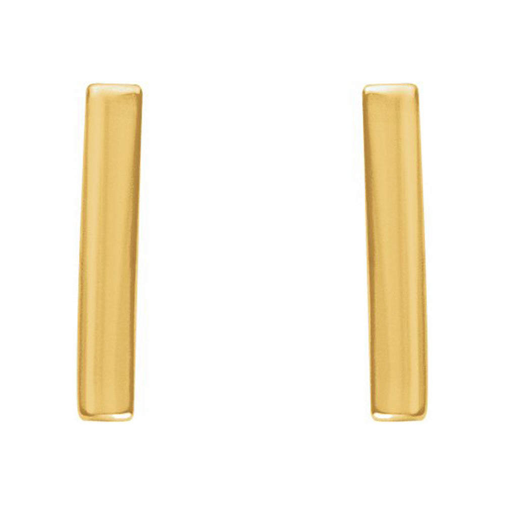 14k Gold Vertical Bar Earrings