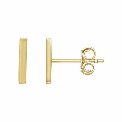 14k Gold Vertical Bar Earrings