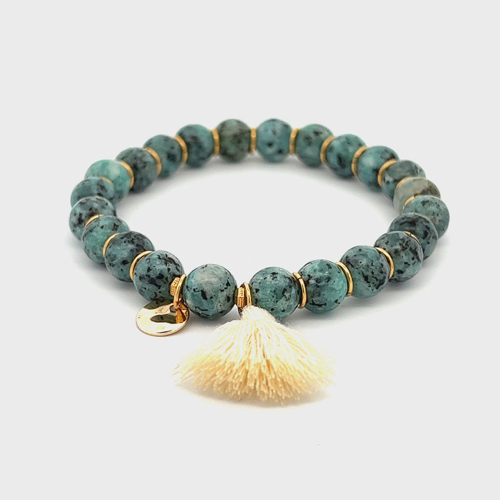 Sesame Jasper | Gold Plated | Stacker Bracelet