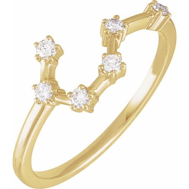 14k Gold Natural Diamond Constellation Ring