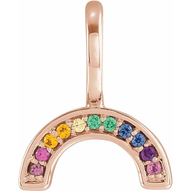 14k Gold Rainbow Charm Pendant