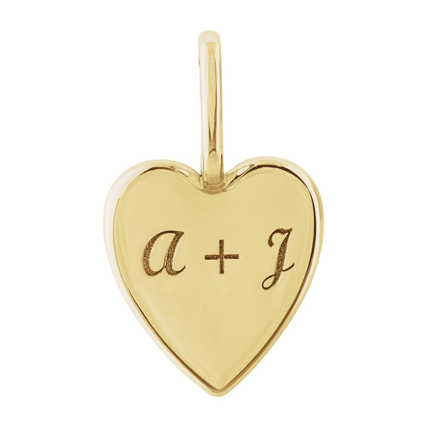 14K Gold Engravable Heart Pendant