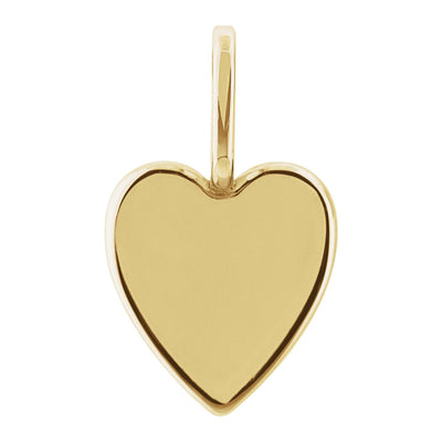 14K Gold Engravable Heart Pendant