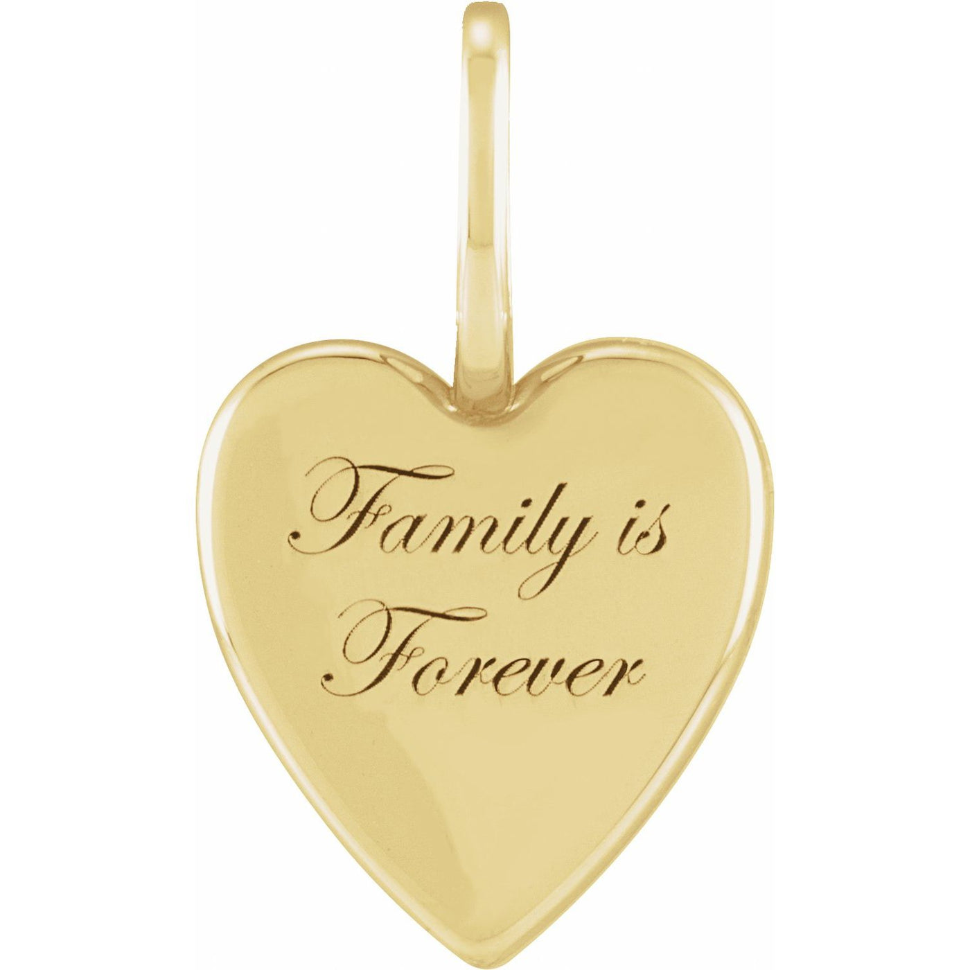 14K Gold Family Is Forever Heart Pendant