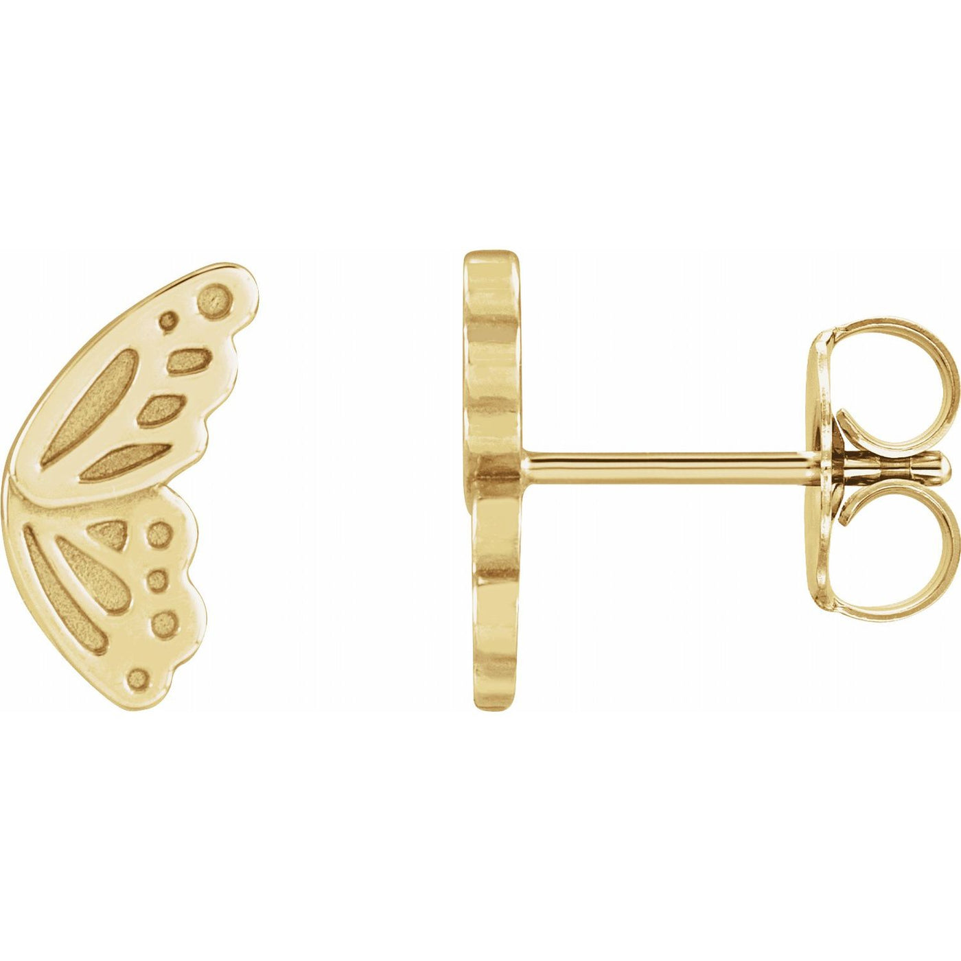 14K Gold Butterfly Wing Earrings
