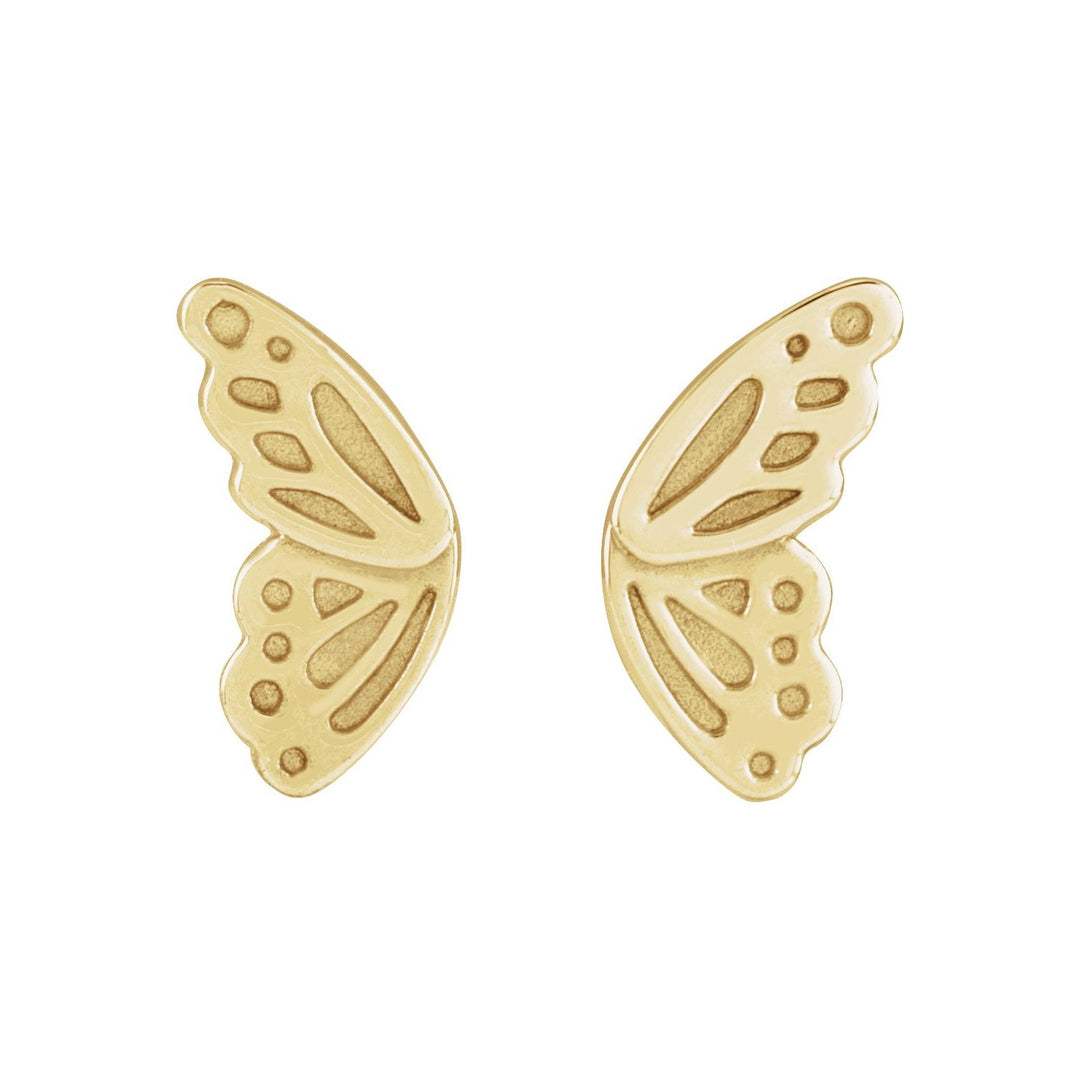 14K Gold Butterfly Wing Earrings