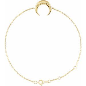 14k Gold Adjustable Crescent Bracelet