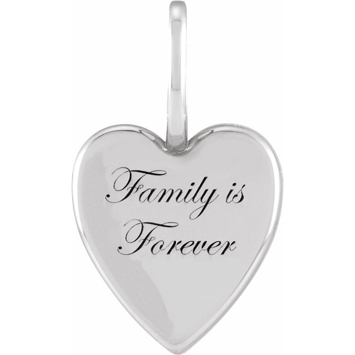 Sterling Silver Family Is Forever Heart Pendant