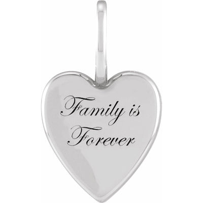 Sterling Silver Family Is Forever Heart Pendant