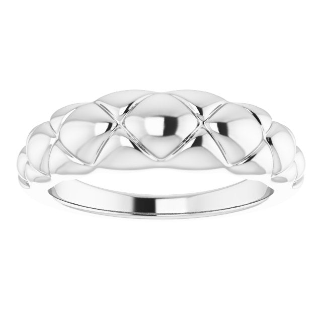 Sterling Silver Quilted Dome Ring