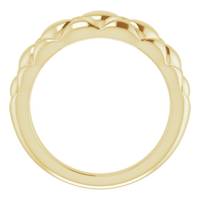 14K Gold Quilted Dome Ring