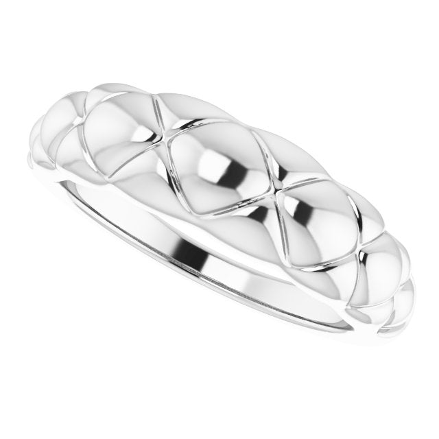 Sterling Silver Quilted Dome Ring