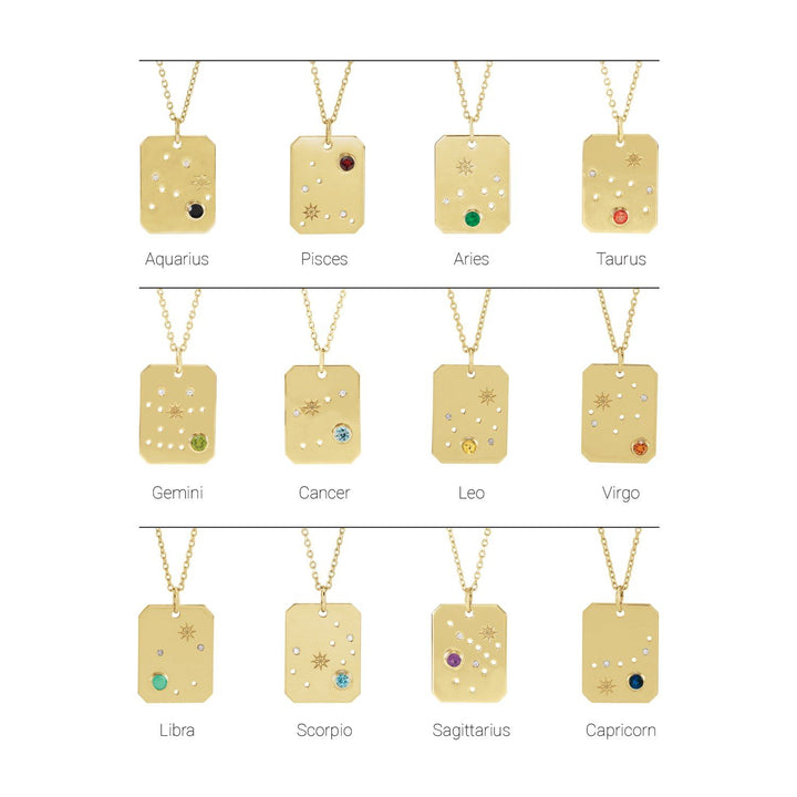 14K Gold Zodiac Constellation Pendant With Diamonds