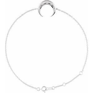 Sterling Silver Adjustable Crescent Bracelet