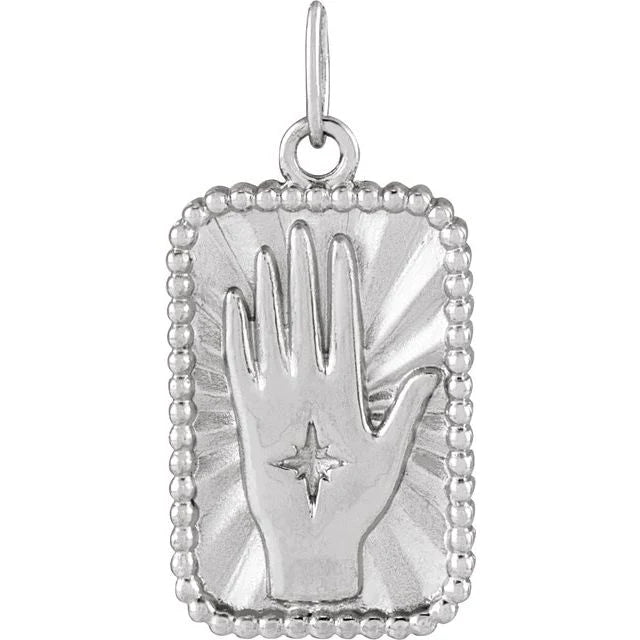 Sterling Silver Hamsa Talisman Pendant