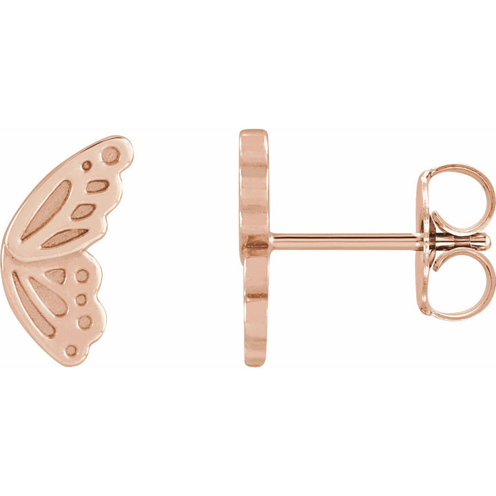 14K Gold Butterfly Wing Earrings