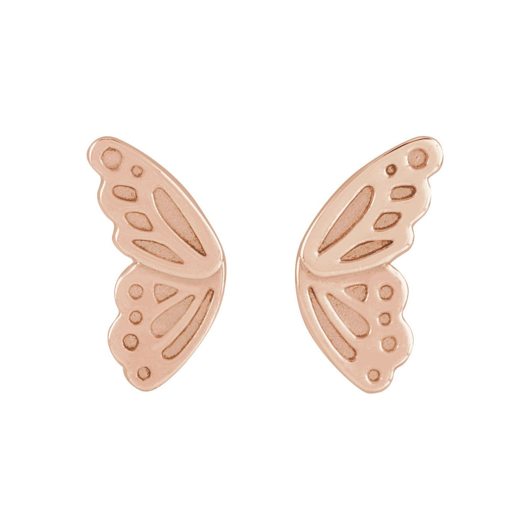 14K Gold Butterfly Wing Earrings