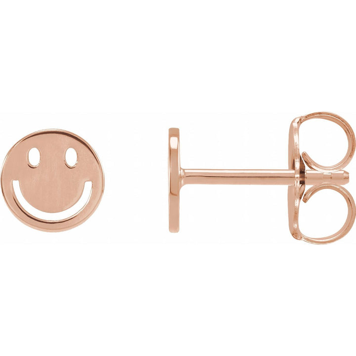 14K Gold Smiley Face Earrings