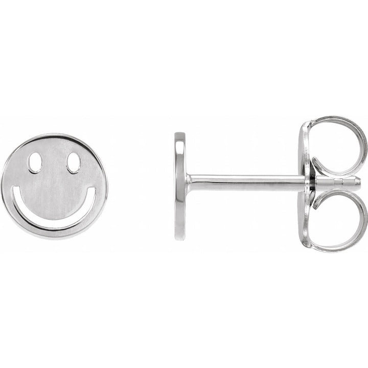 14K Gold Smiley Face Earrings