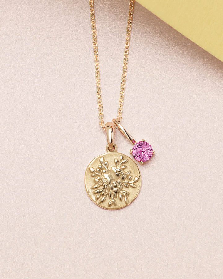 14k Gold Floral Pendant