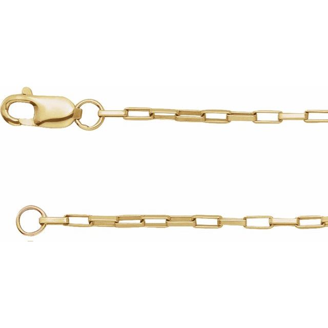 14K Gold 1.2 mm Elongated Box Chain