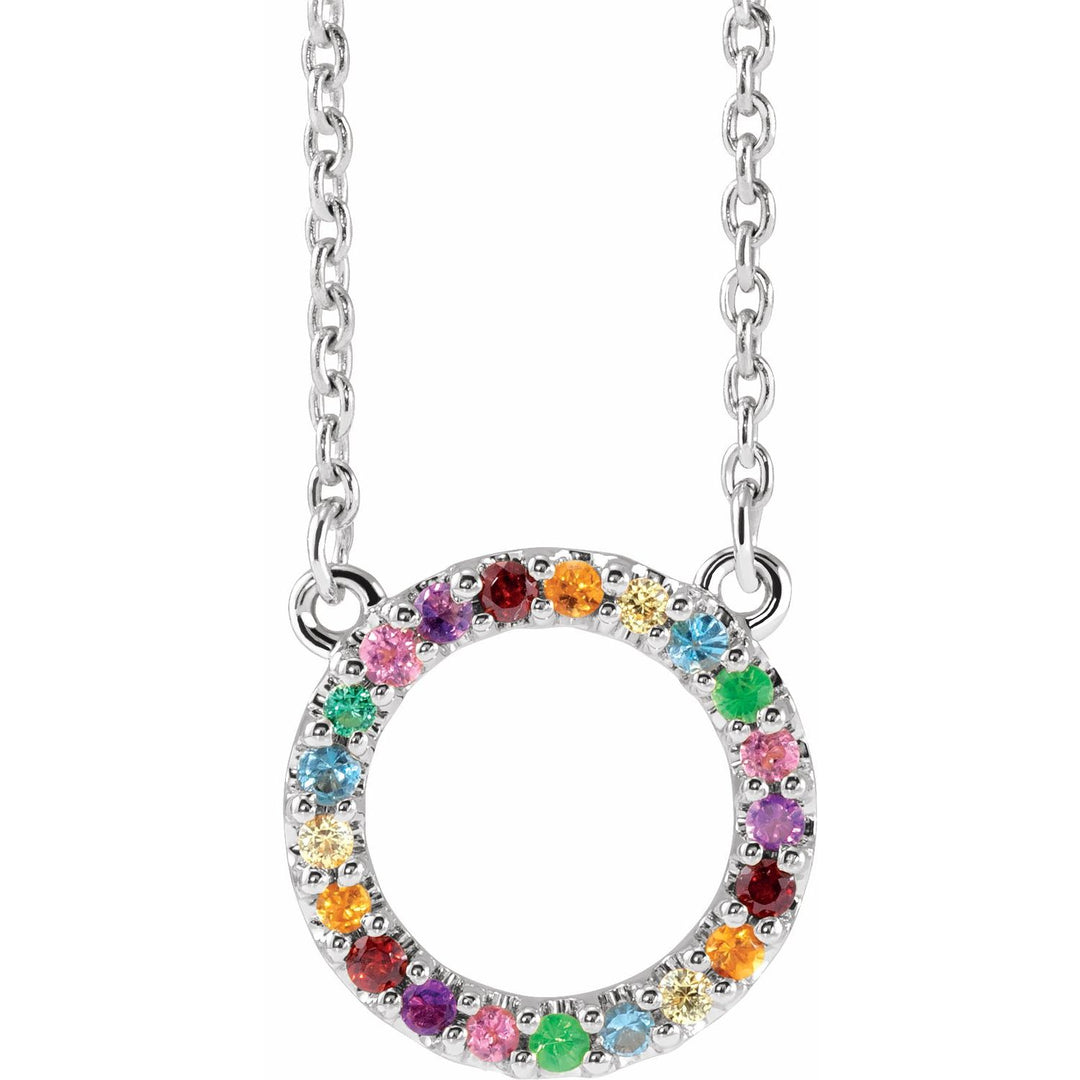 14k Gold Rainbow Circle Necklace