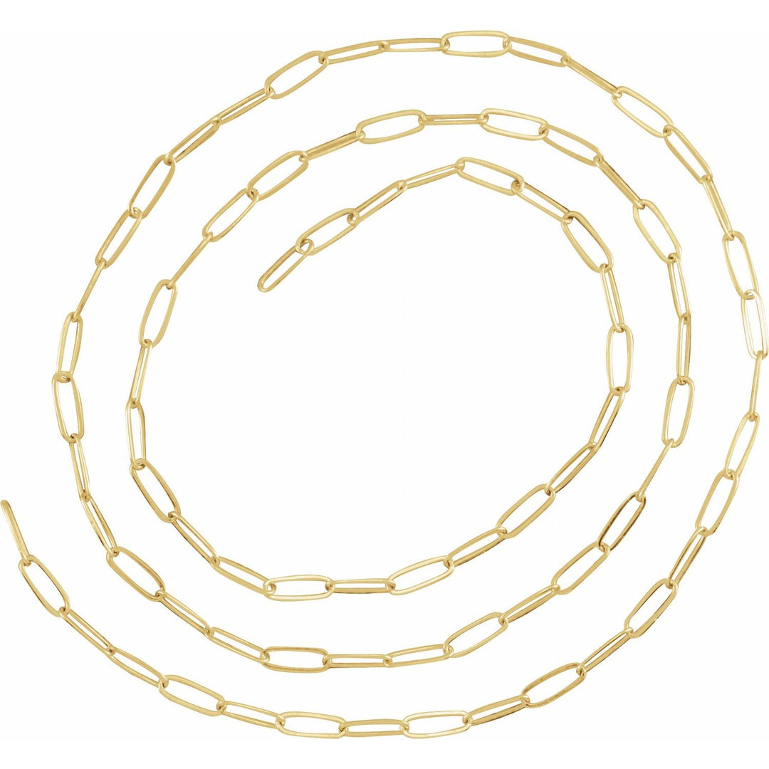 14k Gold 2mm Light Paperclip Chain - Infinity Bracelet