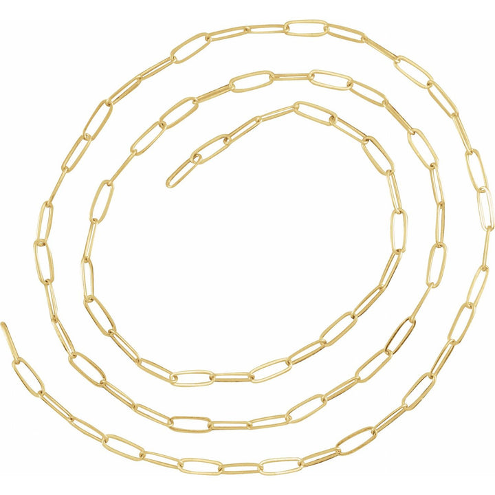 14k Gold 2mm Light Paperclip Chain - Infinity Bracelet