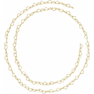 14k Gold 3.2mm Heart Chain - Infinity Bracelet