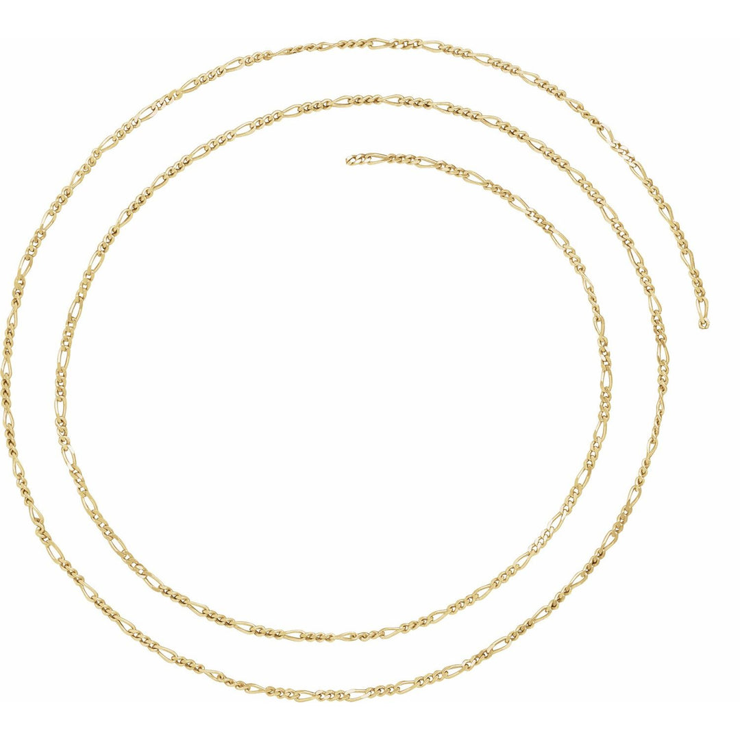 14k Gold 1.28mm Figaro Chain Infinity Bracelet