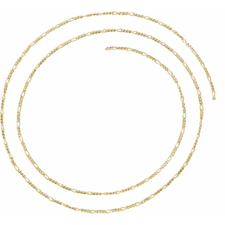 14k Gold 1.28mm Figaro Chain Infinity Bracelet