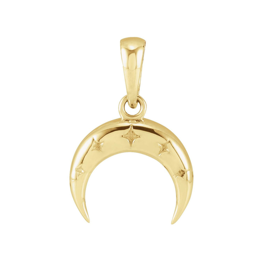 14K Gold Crescent Moon Pendant