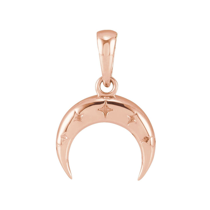 14K Gold Crescent Moon Pendant