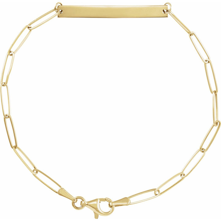 14K Gold Engravable Bar Bracelet