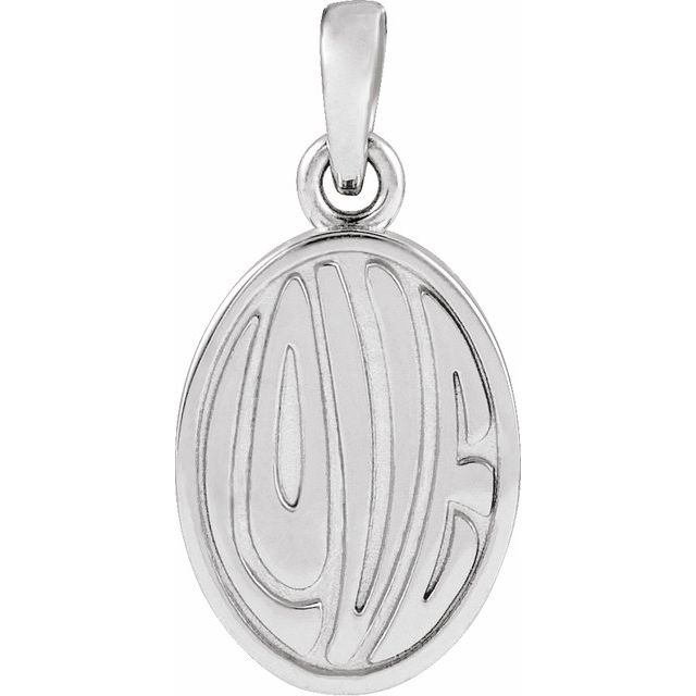 Sterling Silver Retro "Love" Pendant