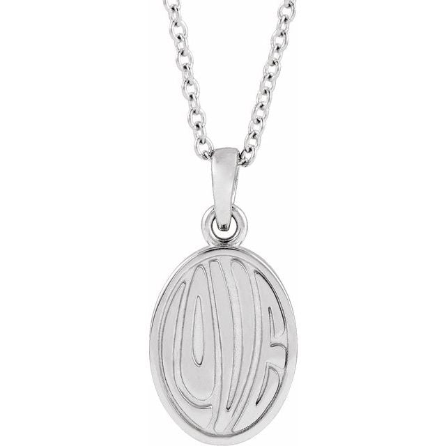 Sterling Silver Retro "Love" Pendant