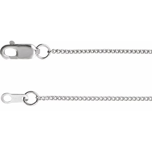 Sterling Silver 1mm Diamond-Cut Curb Chain - Bright