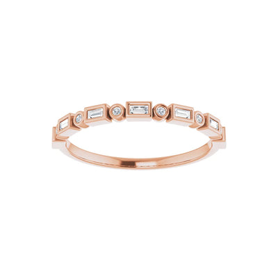 14k Gold 2x1 mm Straight Baguette Anniversary Band