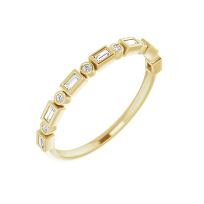 14k Gold 2x1 mm Straight Baguette Anniversary Band