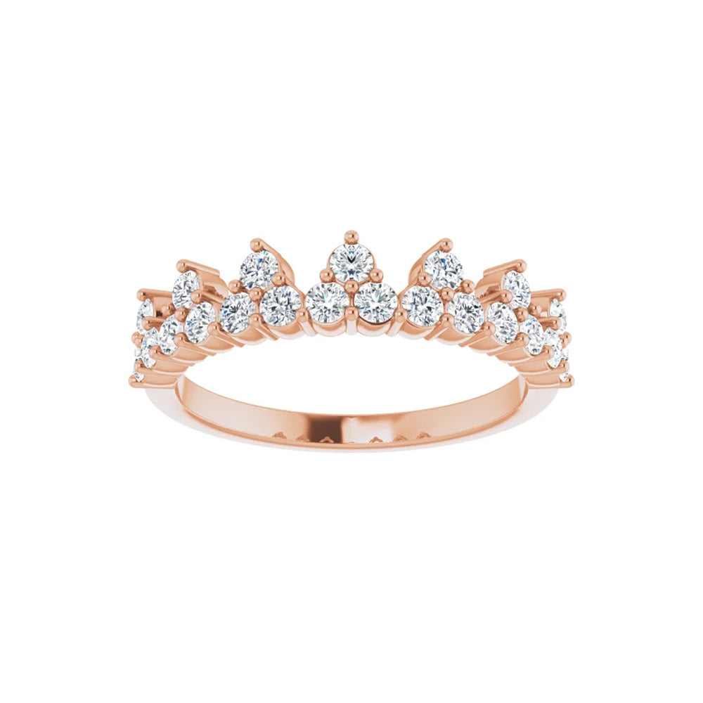 14k Gold Diamond Stackable Crown Ring