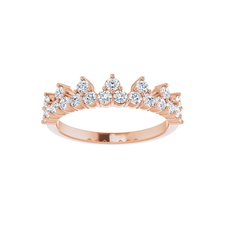 14k Gold Diamond Stackable Crown Ring